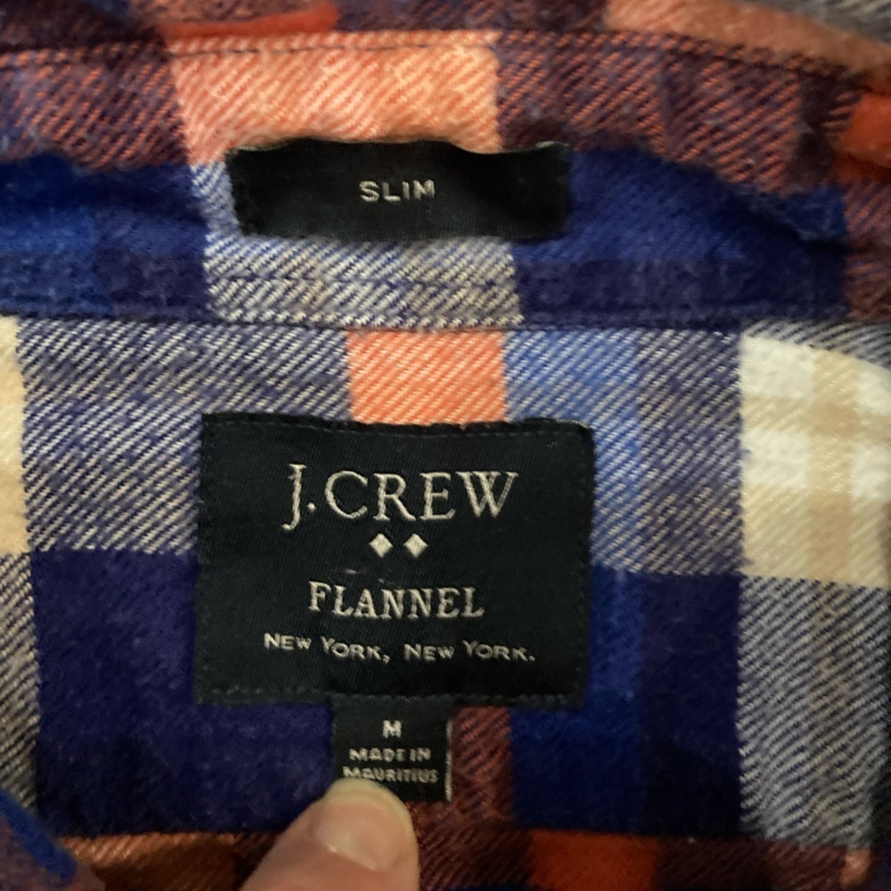 J. Crew Slim Fit Medium Men’s Flannel Button Down Shirt - Picture 3 of 4